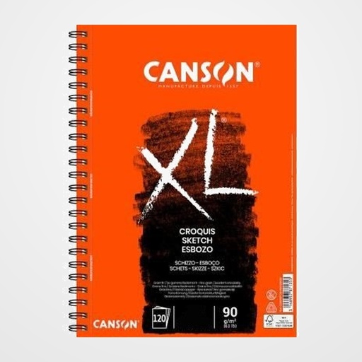 CUADERNO DE DIBUJO CANSON XL CROQUIS CON ESPIRAL GRANO FINO A5 60g 98h