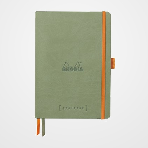 CUADERNO GOALBOOK RHODIA CELADON tapa POLIPIEL A5 120h 90g PUNTOS DOTS