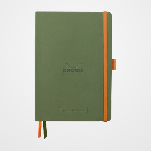 CUADERNO GOALBOOK RHODIA SAUGE tapa POLIPIEL A5 120h 90g PUNTOS DOTS