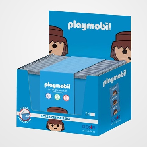 DOSIER SOBRE DOHE CREMALLERA PLAYMOBIL A5 EVA  EXPOSITOR de 24