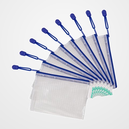 DOSIER SOBRE TARIFOLD CREMALLERA PVC A6 AZUL PACK de 8