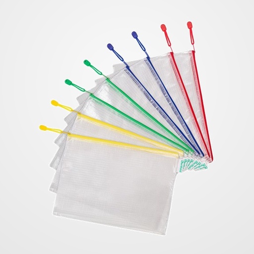 DOSIER SOBRE TARIFOLD CREMALLERA PVC A6 COLORES SURTIDOS PACK de 8