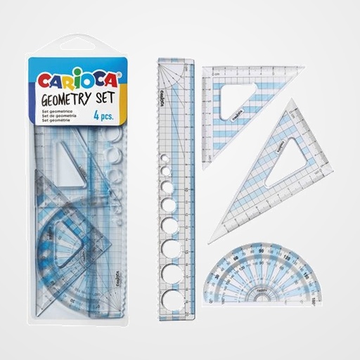 EQUIPO de DIBUJO CARIOCA SET ESCOLAR DE GEOMETRIA