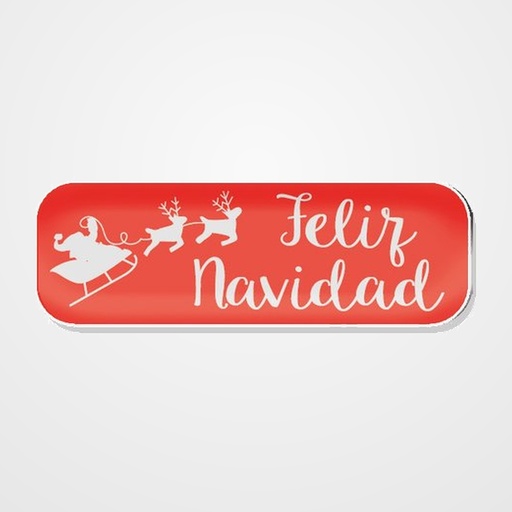 ETIQUETAS REGALO ADH. HOLOGRAFICAS ROLLO  250 uds. 45x15  FELIZ NAVIDAD  ROJO