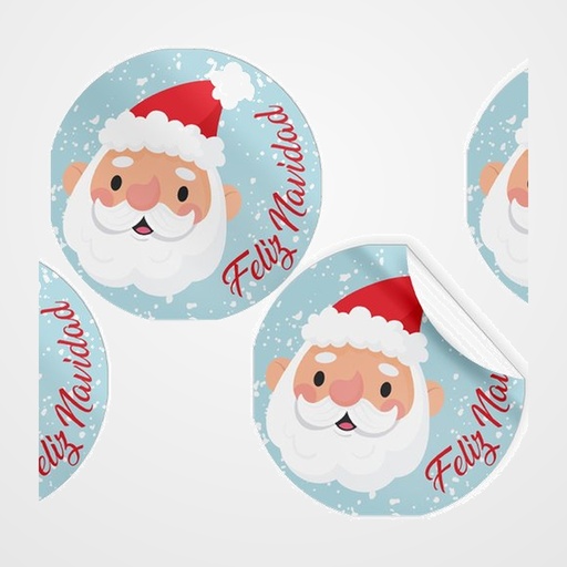 ETIQUETAS REGALO ADH. ROLLO  250 uds. REDONDAS Ø 40 NAVIDAD  FELIZ NAVIDAD  NOEL