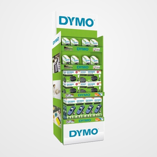 EXPOSITOR DYMO LETRATAG DE PIE SURTIDO DE 60 10x 2172855 MAQUINA LT200-B BLUETOOTH 10x 2174576 MAQUINA LT100-H 20x S0721660 CINTA PLASTICO 4m 12mm NEGRO sobre BLANCO 20x S0721510 CINTA PAPEL 4m 12mm NEGRO sobre BLANCO