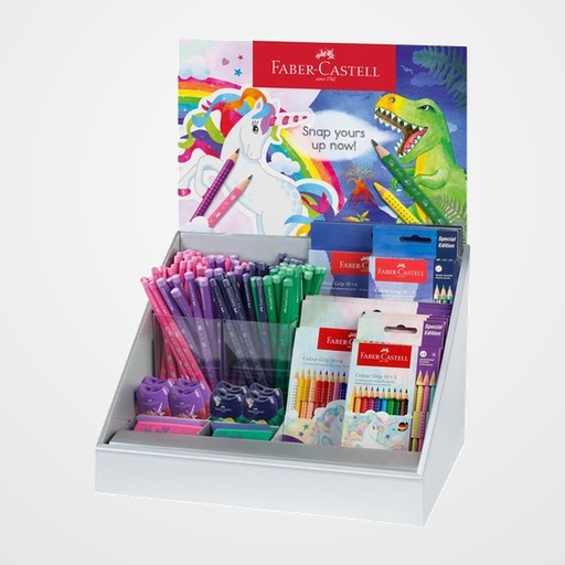 EXPOSITOR FABER-CASTELL DINOSAURIOS & UNICORNIOS 192 UNIDADES