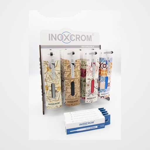 EXPOSITOR INOXCROM CANVAS FANTASY SURTIDO DE 30 24x BOLIGRAFO  6x RECAMBIO C/2