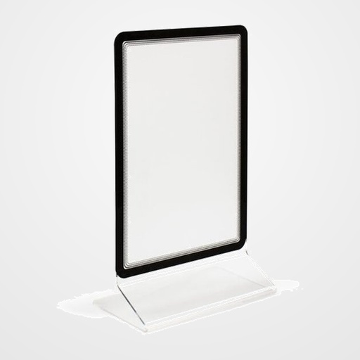 EXPOSITOR SOBREMESA TARIFOLD EN FORMA DE T A4 MAGNETO VERTICAL TRANSPARENTE