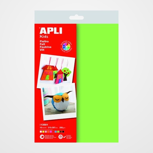 FIELTRO APLI A4 SURTIDO 10 HOJAS
