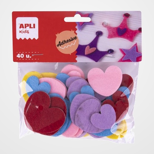 FIELTRO APLI FORMAS CORAZONES BOLSA de 40