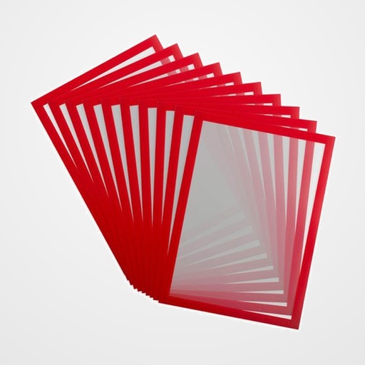 FUNDA PORTA CARTELES TARIFOLD MAGNETO PRO A4 VERTICAL/HORIZONTAL ROJO BOLSA DE 10