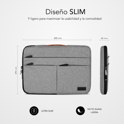 FUNDA PORTATIL SUBBLIM AIR PADDING 360 15,6  GRIS CLARO