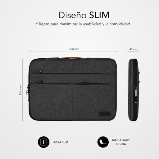 FUNDA PORTATIL SUBBLIM AIR PADDING 360 15,6  GRIS OSCURO