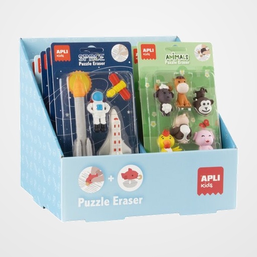 GOMA de BORRAR APLI PUZZLE SURTIDO EXPOSITOR de 12