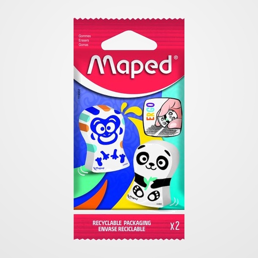 GOMA de BORRAR MAPED ERGO FUN SURTIDO BLISTER de 2
