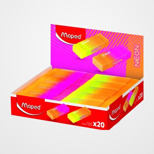 GOMA de BORRAR MAPED NEON EXPOSITOR de 20