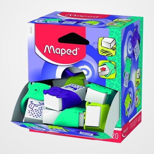 GOMA de BORRAR MAPED PEQUEÑOS MONSTRUOS con PROTECTOR EXPOSITOR de 20