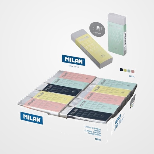 GOMA de BORRAR MILAN NATA 320 SILVER CAJA de 20