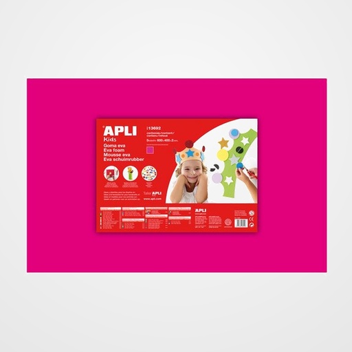 GOMA EVA APLI HOJA 40x60 cm FUCSIA PAQUETE de 5