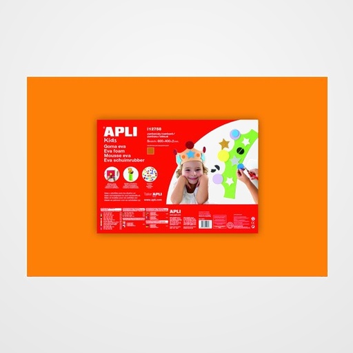 GOMA EVA APLI HOJA 40x60 cm NARANJA PAQUETE de 5