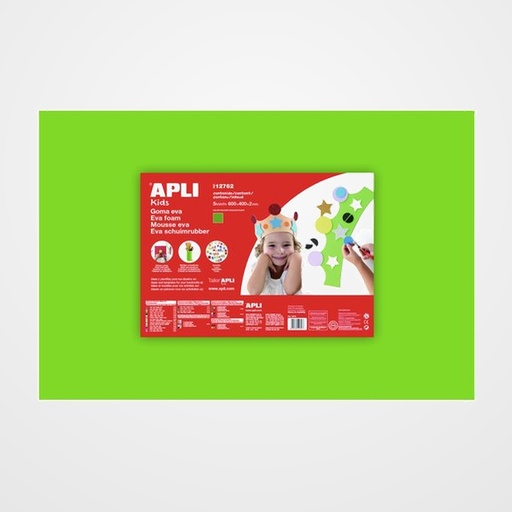 GOMA EVA APLI HOJA 40x60 cm VERDE CLARO PAQUETE de 5