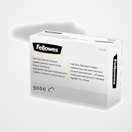 GRAPAS FELLOWES 26/6 TIRA MEDIA CAJA DE 5000