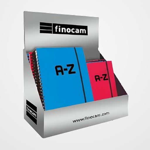 INDICE FINOCAM ESPIRAL A-Z EXPOSITOR DE 17 3x 8511560 10x15 NEGRO 2x 8511598 10x15 MAGENTA 3x 8511510 10x15 AZUL 3x 8511660 A5 NEGRO 3x 8511698 A5 MAGENTA 3x 8511610 A5 AZUL