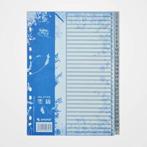 INDICE SPAPER OFFICE PP NUMERICO A4 pestañas 1-31 11 taladros