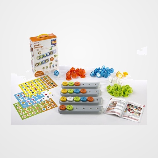 JUEGO MINILAND SEND A MESSAGE (4-7 AÑOS) (4 Bases de juego + 64 pinchos + 105 pictogramas + guia didactica)