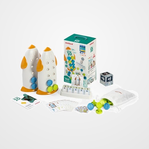 JUEGO MINILAND THE ROCKET 10 (3-7 AÑOS) (1Cohete + 40 Pinchos + 18 Tarjetas reto + 40 Tarjetas numero + 1 Dado + 1 Bolsa de tela + guia)