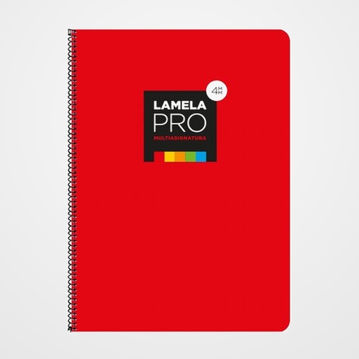 LAMELA BLOC tapa EXTRA DURA Fº 100h CUADROVIA 4 mm ROJO (5 colores en banda)
