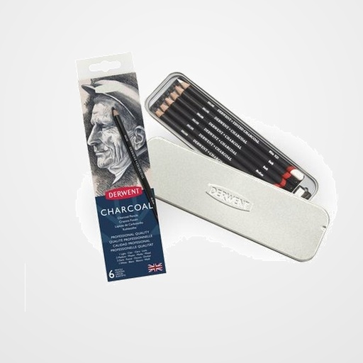 LAPICES de CARBONCILLO DERWENT CAJA DE 6