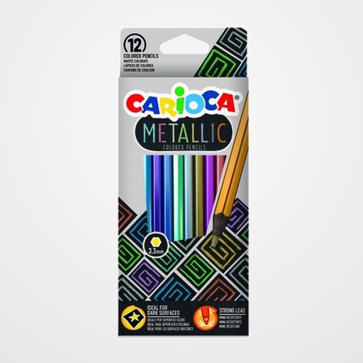 LAPICES de COLORES CARIOCA METALLIC CAJA de 12
