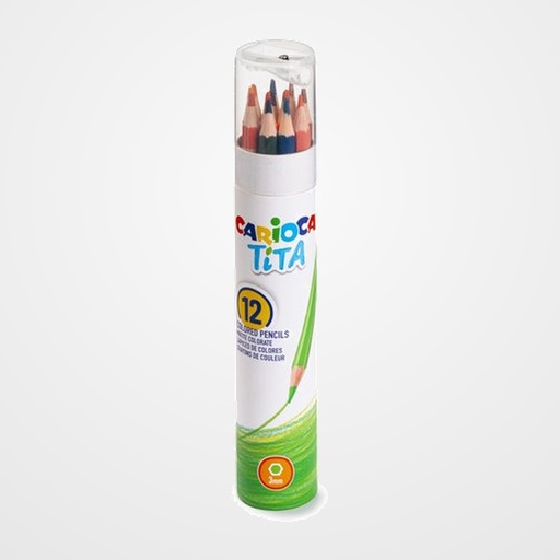 LAPICES de COLORES CARIOCA TITA TUBO de 12 + SACAPUNTAS