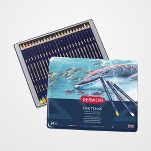 LAPICES de COLORES DERWENT INKTENSE CAJA METALICA de 24
