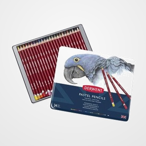 LAPICES de COLORES DERWENT PASTEL CAJA METALICA de 24