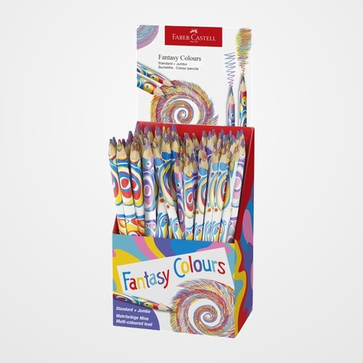 LAPICES de COLORES FABER-CASTELL MINA MULTICOLOR COLORES FANTASIA EXPOSITOR de 84