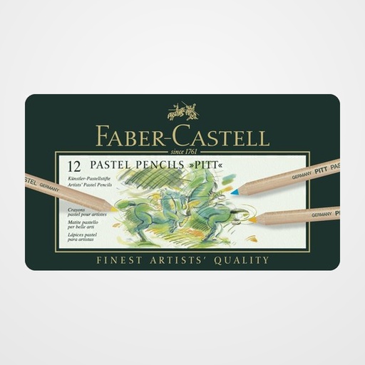 LAPICES de COLORES FABER-CASTELL PITT-PASTEL ESTUCHE METAL de 12
