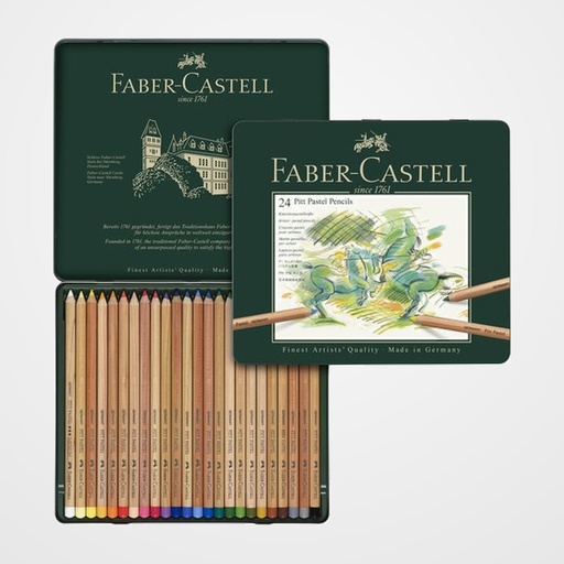 LAPICES de COLORES FABER-CASTELL PITT-PASTEL estuche METAL 24