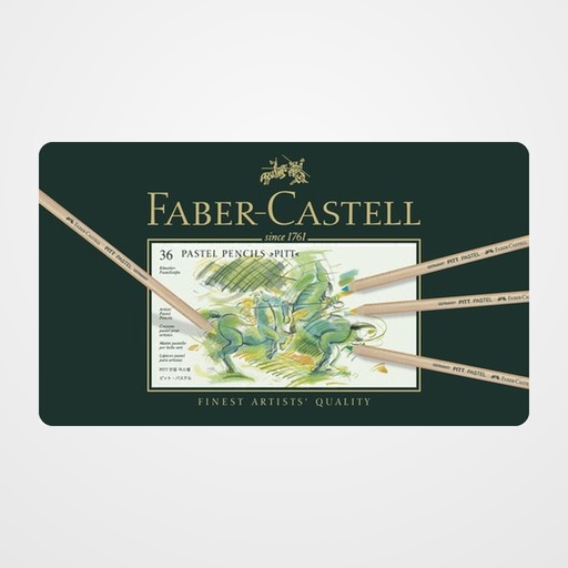 LAPICES de COLORES FABER-CASTELL PITT-PASTEL estuche METAL 36