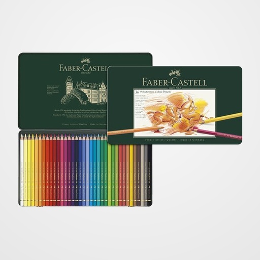 LAPICES de COLORES FABER-CASTELL POLYCHROMOS estuche de METAL de 36