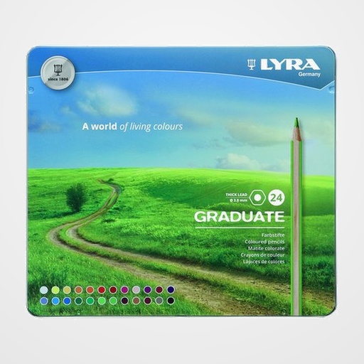 LAPICES de COLORES LYRA GRADUATE ESTUCHE METAL de 24