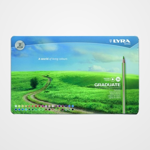 LAPICES de COLORES LYRA GRADUATE ESTUCHE METAL de 36