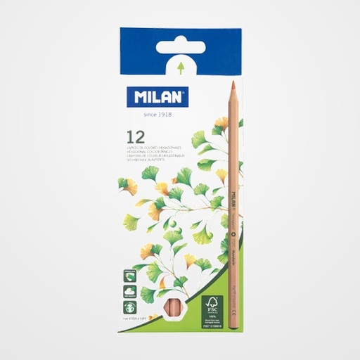LAPICES de COLORES MILAN HEXAGONALES ESTUCHE DE 12