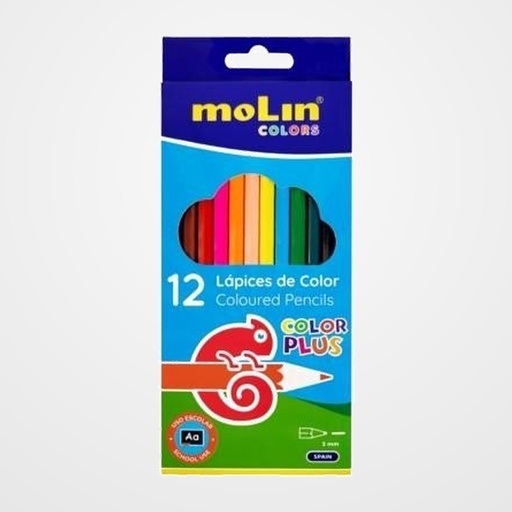 LAPICES de COLORES MOLIN HEXAGONALES estuche de 12