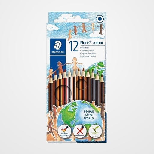 LAPICES de COLORES STAEDTLER 185 NORIS COLOUR WOPEX  TONOS DE PIEL estuche de 12