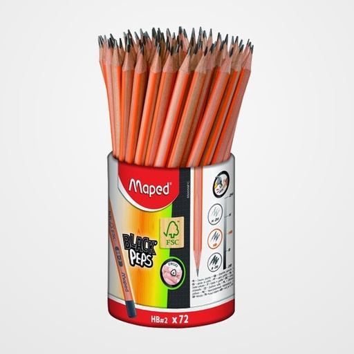LAPICES de GRAFITO MAPED BLACK PEP HB BOTE de 72