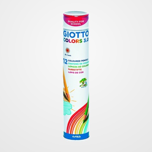 LAPICES GIOTTO COLORS 3.0 BOTE METALICO de 12 UNIDADES