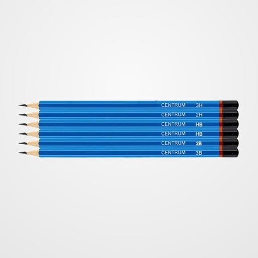 LAPIZ de GRAFITO CENTRUM SURTIDO (3H, 2H, 2xHB, 2B, 3B) BLISTER DE 6
